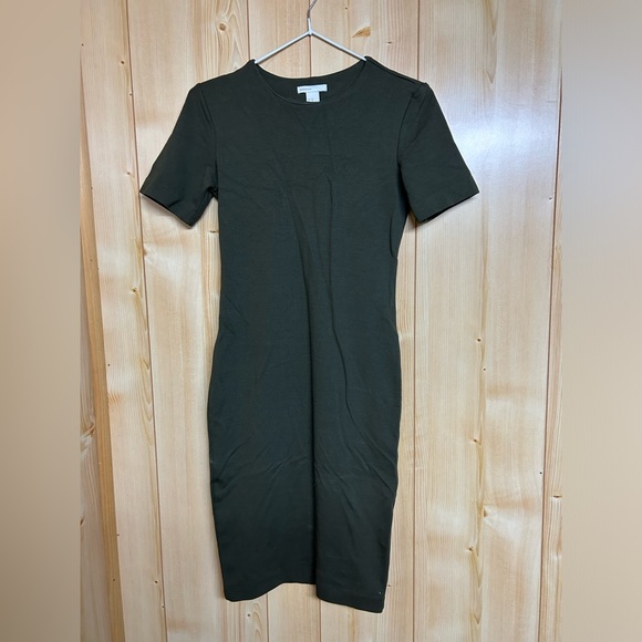 Olive Green H&M Midi T-Shirt Dress - Picture 1 of 4